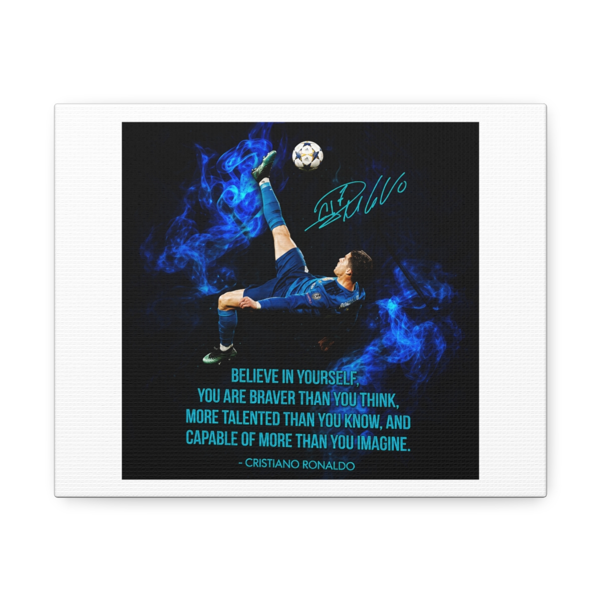 Cristiano Ronaldo Canvas Art - Inspirational Quote, Framed Wall Decor