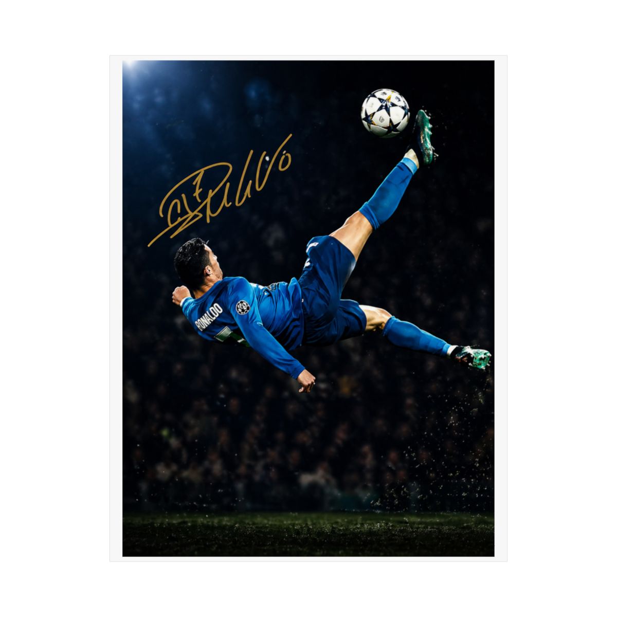 Cristiano Ronaldo Iconic Bicycle Kick Soccer Legend Signed Photo Autograph Print Poster Wall Art Home Decor