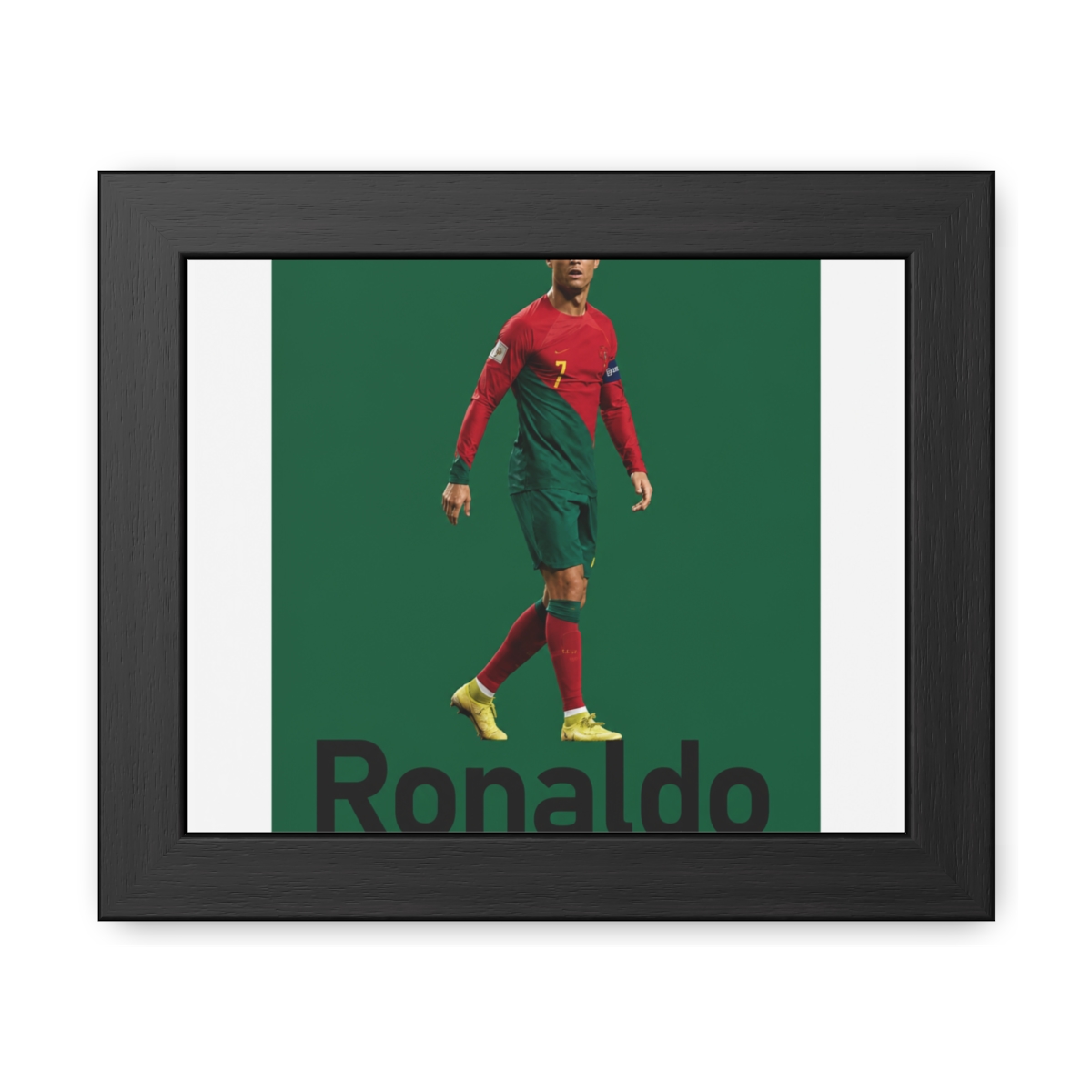 Cristiano Ronaldo Red & Green Kit Achievements Framed Poster