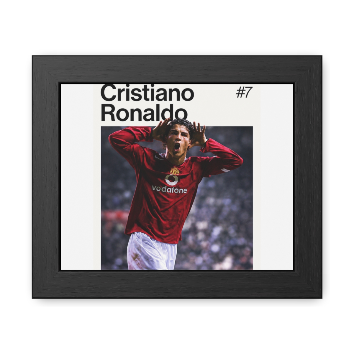 Cristiano Ronaldo Red Jersey Celebration Framed Poster